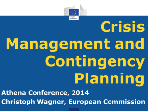 Crisis Management and Contingency Planning