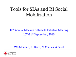 Tools for Strengthening SIAs and Routine Immunization
