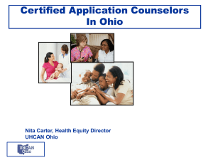 Certified Application Counselors in Ohio