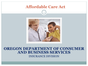 Affordable Care Act - Oregon State Bar Health Law Section
