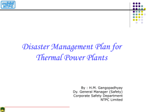 Disaster Management Plan for Thermal Power Plants
