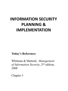Information Security Planning & Implementation
