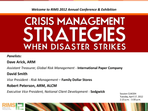 CLM204 -- Crisis Management Strategies When Disaster Strikes