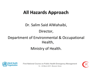All Hazards Approach - Department of Environmental
