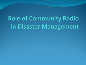 Role of Community Radio in Disaster Management