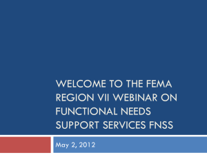 FEMA Functional Needs Support Service Presentation