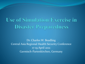 Use of Simulation/Exercise in Disaster Preparedness