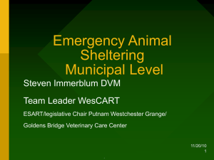Municipal Sheltering PowerPoint - Goldens Bridge Veterinary Care
