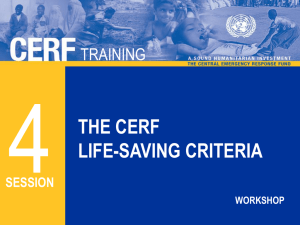 the cerf life-saving criteria