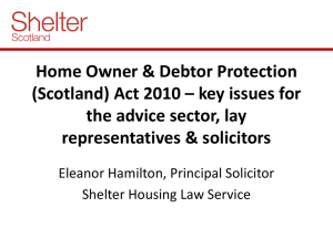 Key Issues for the Advice Sector, Lay Representatives & Solicitors