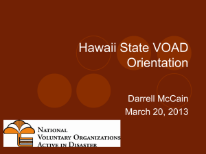 Hawaii VOAD Orientation Presentation