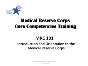 The MRC Experience - Western Massachusetts Medical Reserve
