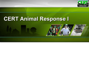 CERT Animal Response I