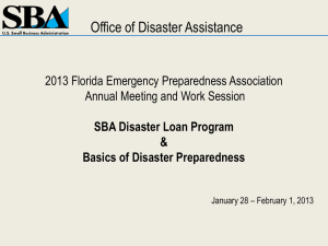 SBA Non Traditional Disaster Programs Presentation