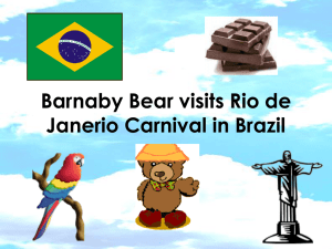 Barnaby Bear visits Rio de Janerio Carnival in Brazil I found a map