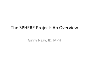Sphere Project. Speaker: Ms. Ginny Nagy