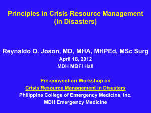 Principles in Crisis Resource Management