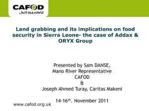 Land grabbing and its implications on food security in Sierra Leone