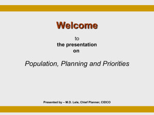 Population, Priorities and Planning