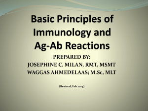 Basic Principles of Immunology and Ag