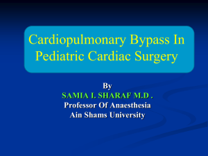 Cardiopulmonary bypass for pediatric cardiac surgery