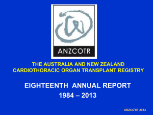 anzcotr 2013 - Australia and New Zealand Cardiothoracic Organ