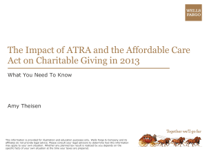 Wealth Planning ATRA and Charitable Giving
