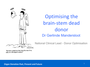 Optimising the brainstem dead donor