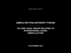 Uk tax reliefs - donors - gibraltar philanthropy forum