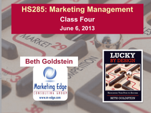HS285-Marketing-Class-Four - Marketing Edge Consulting Group