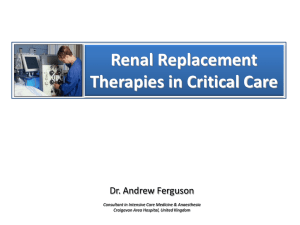 Renal replacement therapy in Intensive Care