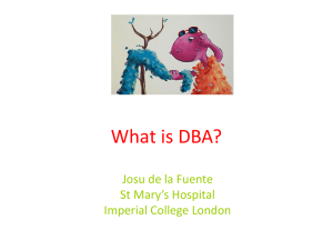 1 – Dr Josu De La Fuente – What is DBA?