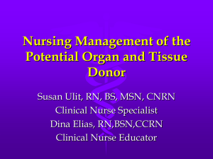 Nursing Management of the Potential Organ and