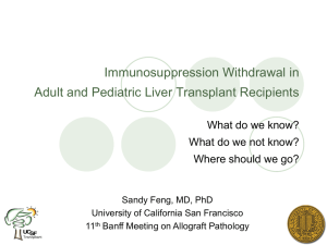 Weaning of immunosuppression in adult and pediatric liver allograft