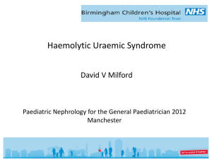 Haemolytic Uraemic Syndrome