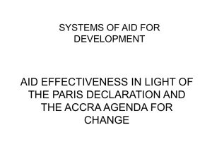 aid effectiveness in light of the paris declaration and the accra