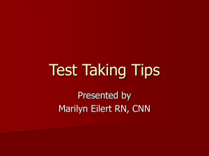 Test Taking Tips - ANNA Jersey North Chapter 126