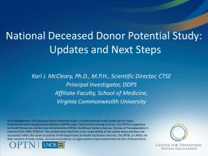 Deceased Donor Potential Study