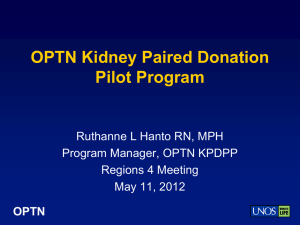 OPTN Kidney Paired Donation Pilot Program