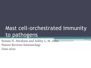Mast cell-orchestrated immunity to pathogens