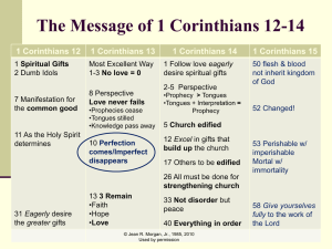 The Message of 1 Corinthians 12-14