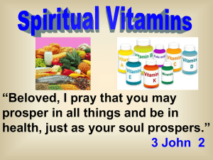 Spiritual Vitamins - Radford Church of Christ