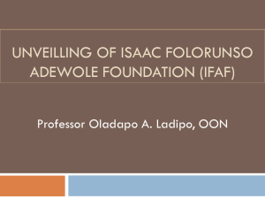 unveilling of isaac folorunso adewole foundation (ifaf)