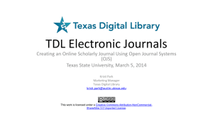 Creating an Online Scholarly Journal Using OJS