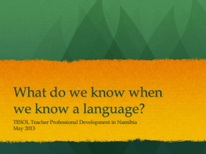 What do we know when we know a language?