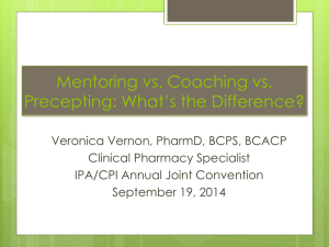 Mentoring vs. Coaching vs. Precepting