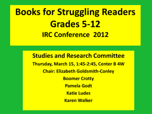 Books for Struggling Readers 2012