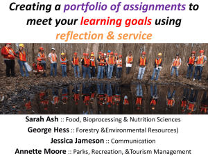 Creating a portfolio of assignments to meet your learning goals