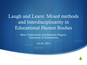 Laugh and Learn: Mixed methods and Interdisciplinarity in