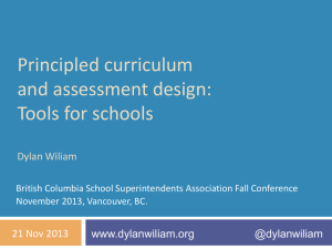 Principled curriculum and assessment design